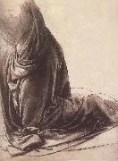 LEONARDO da Vinci, Knieened figure in Draperie